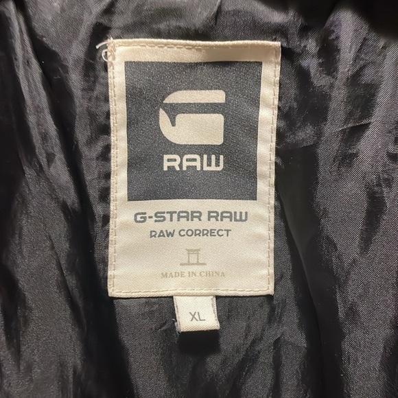 G-STAR RAW Sz xl Meffic Quilted Bomber Jacket Overshirt Black Collar Hidden Hood - Picture 6 of 8
